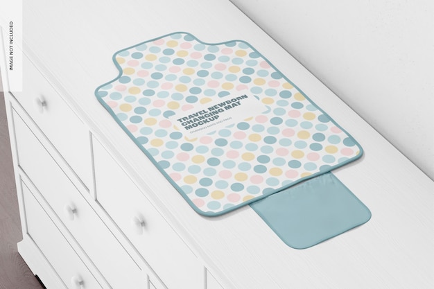 Travel newborn changing mat mockup, perspective