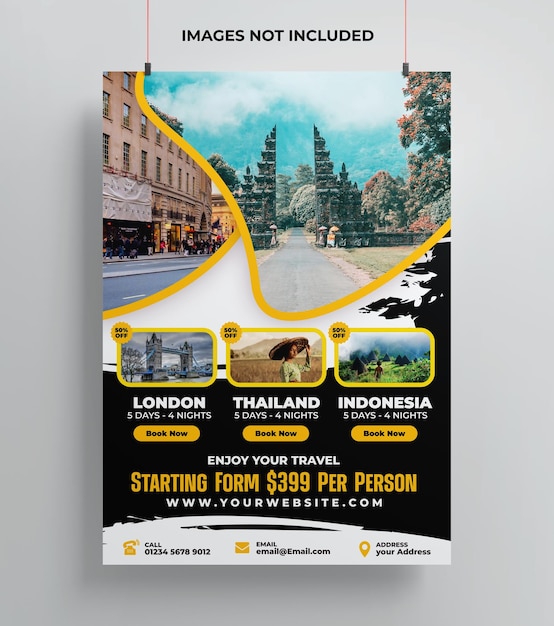 Travel package flyer template