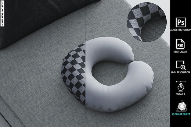 PSD travel pillow mockup