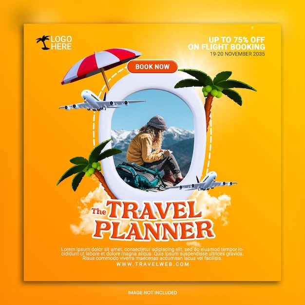 Шаблон баннера travel planer