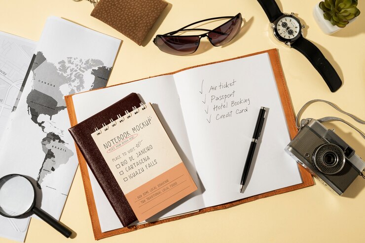 PSD travel planning mockup design