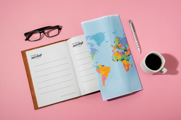 PSD travel planning mockup design