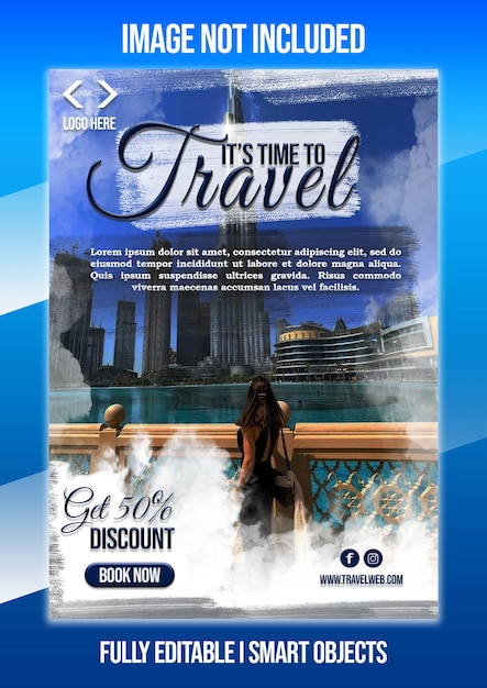 PSD travel poster flyer design