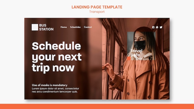 PSD travel safe landing page template