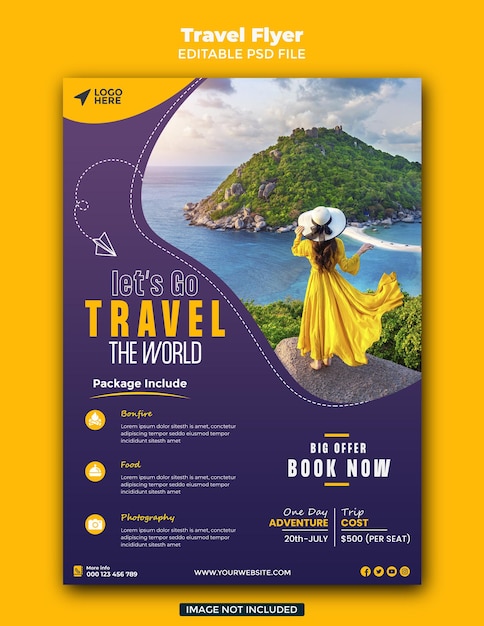 PSD travel sale flyer template