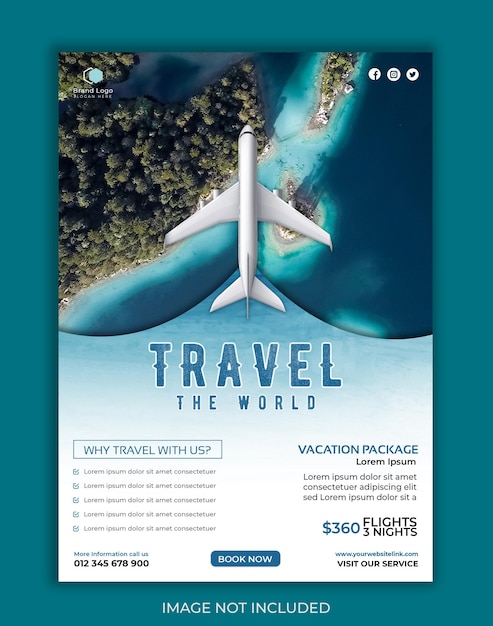 PSD travel sale flyer template