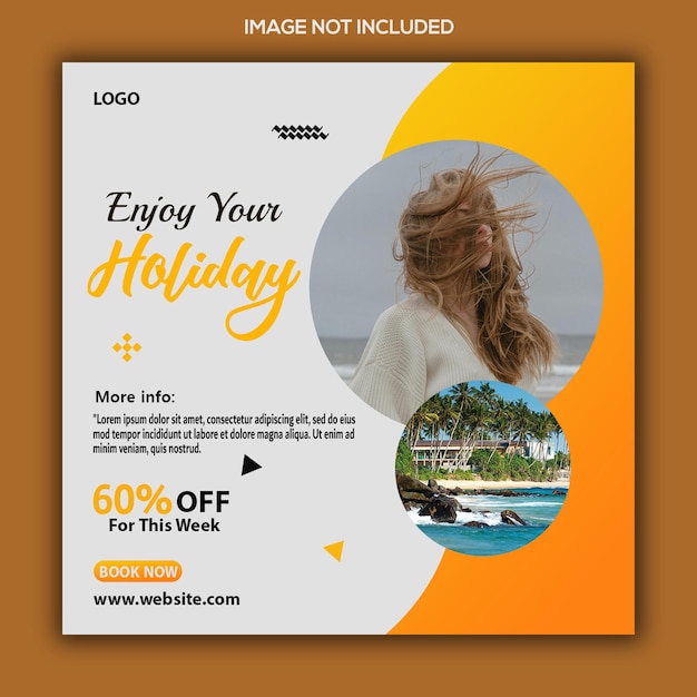 travel social media banner template