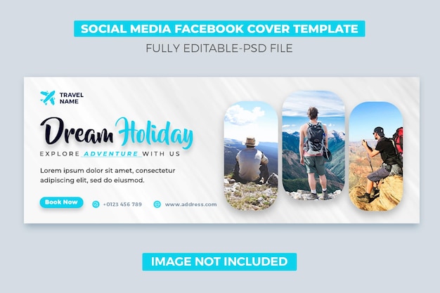 PSD travel social media cover web banner template