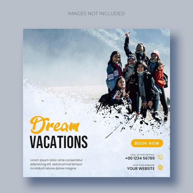 Travel social media post and instagram template