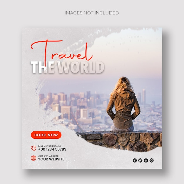 Travel social media post and instagram template