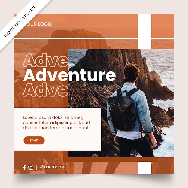 PSD travel social media post template