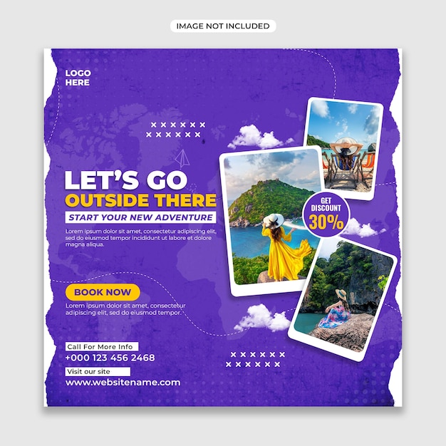 Travel social media template