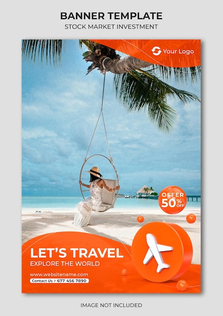 PSD travel special sale a4 flyer