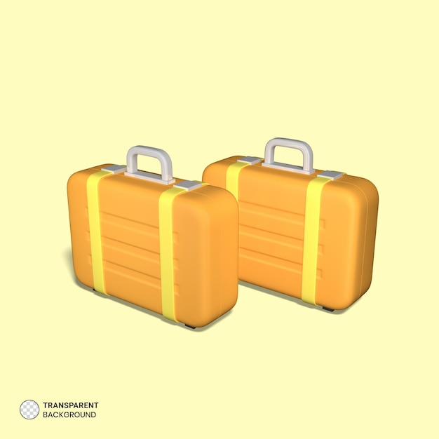 PSD travel suitcase icon isolated 3d render illustration