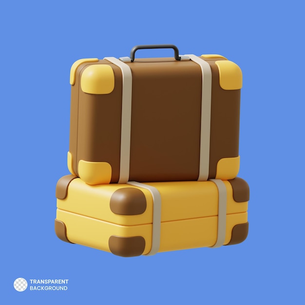 Travel suitcase icon isolated 3d render illustration