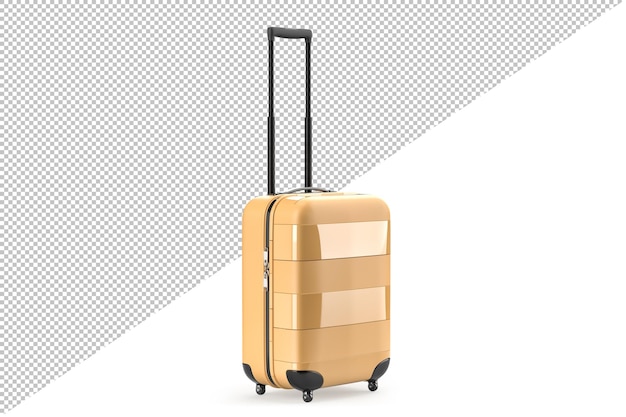 Дорожный чемодан на колесах на белом фоне 3d визуализация