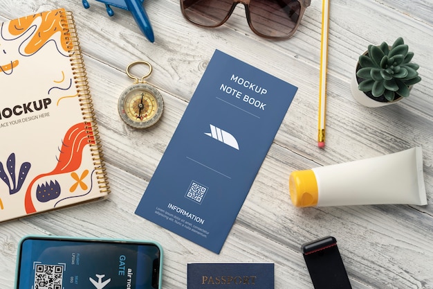 PSD travel ticket mockup design