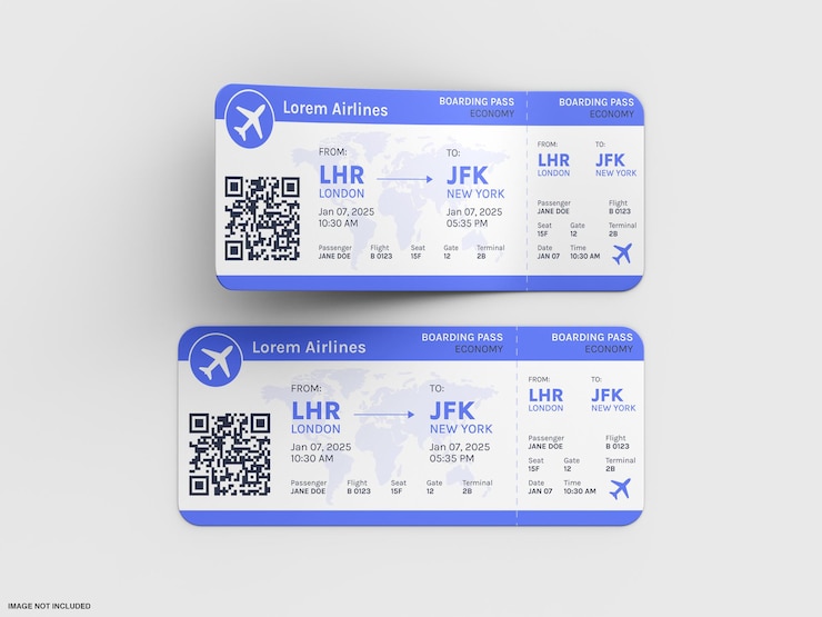 PSD travel ticket mockup design