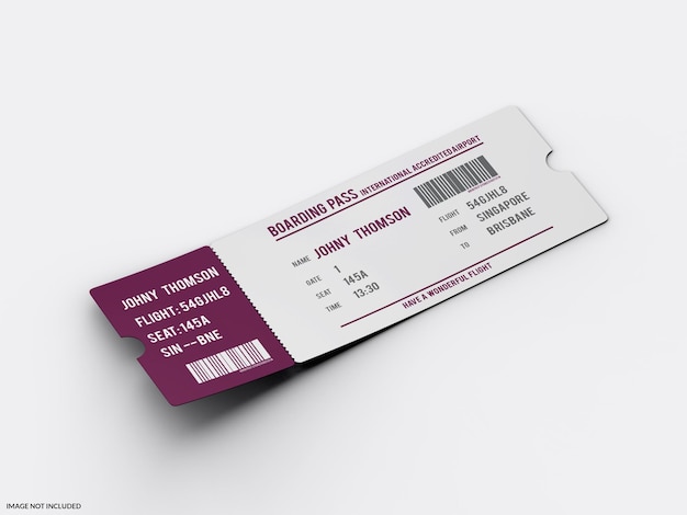 Travel Ticket Mockup Design