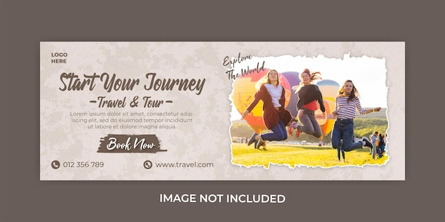 PSD travel tour agency facebook cover template