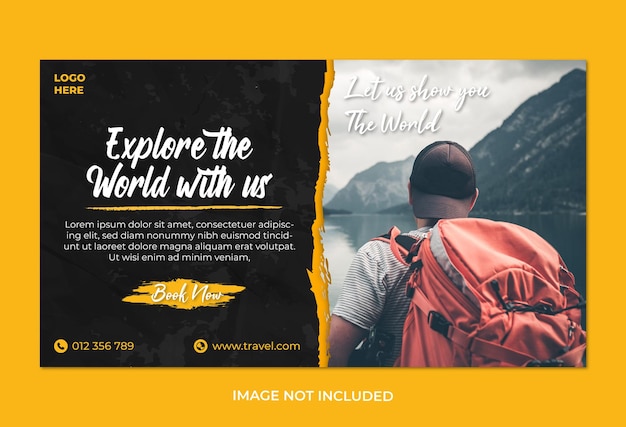 PSD travel tour agency promotion web banner template