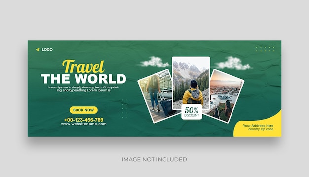 Travel and tour Facebook cover design template