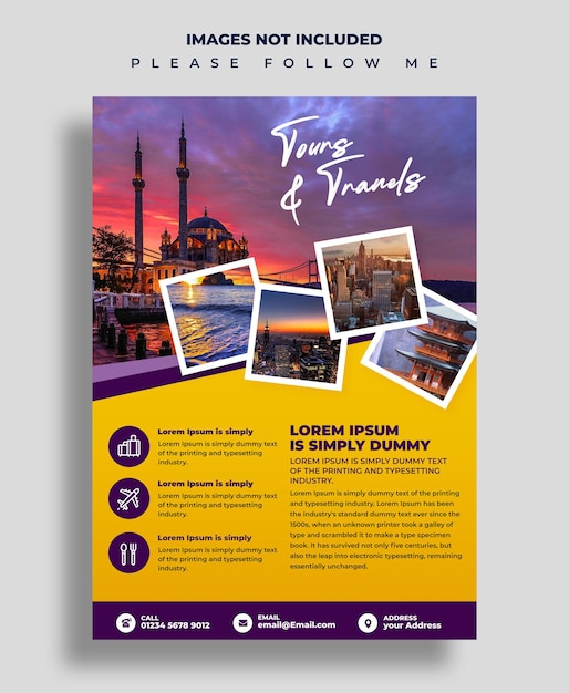 PSD travel and tour flyer design