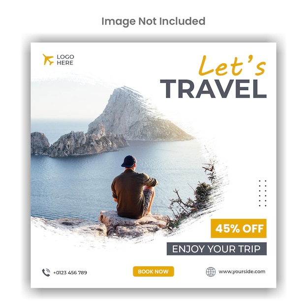 travel tour social media or instagram post template