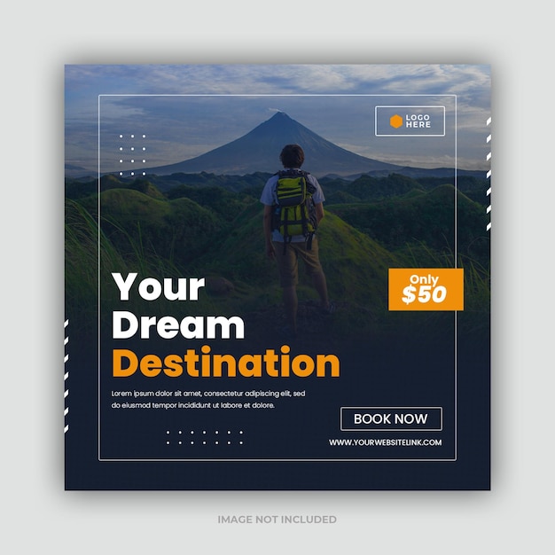 Travel and tour social media post template