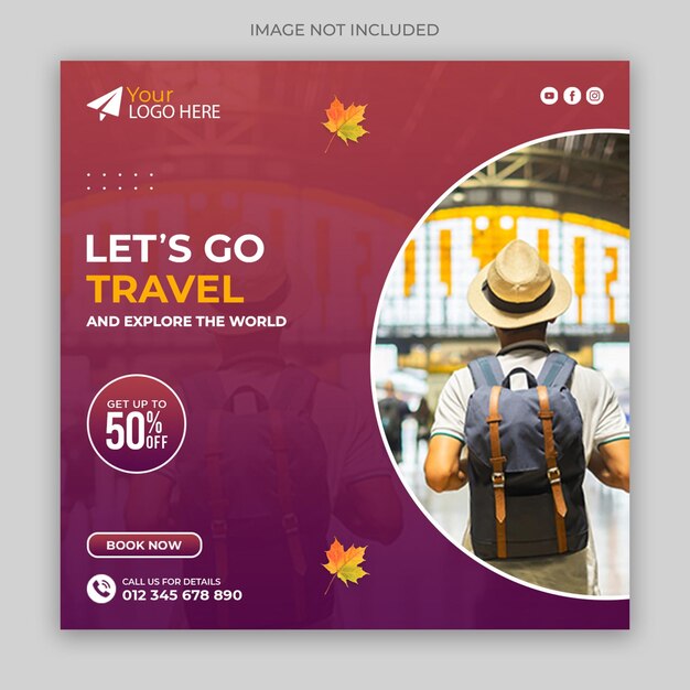 travel and tour social media post template