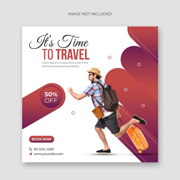 Travel tour social media post and web banner template