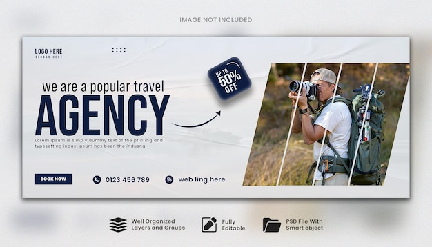 Travel and tourism cover banner or web banner template design