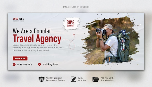 Travel and tourism cover banner or web banner template design