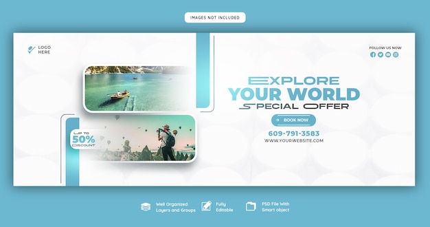 PSD travel and tourism facebook cover template