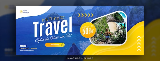 Modello di copertina di facebook per viaggi e turismo