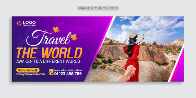 PSD travel and tourism facebook cover template