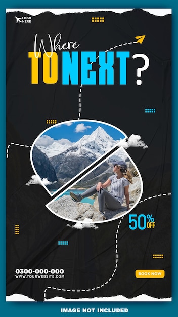 Travel and tourism instagram and facebook story template