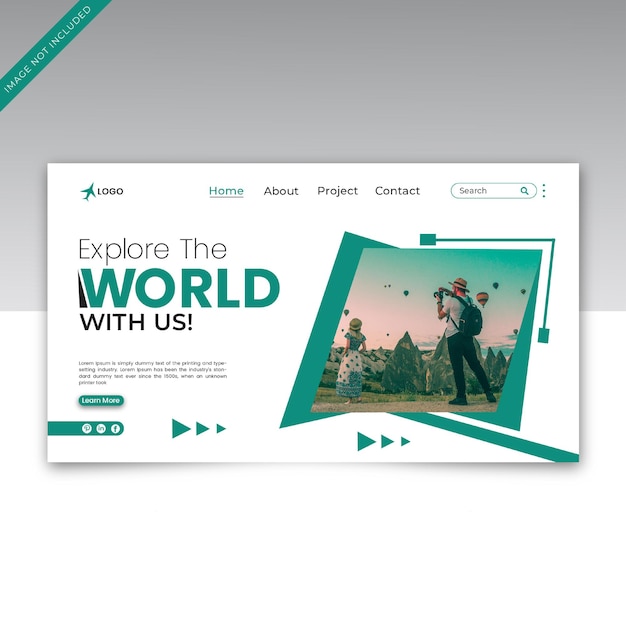 travel and tourism landing page banner and cover design template
