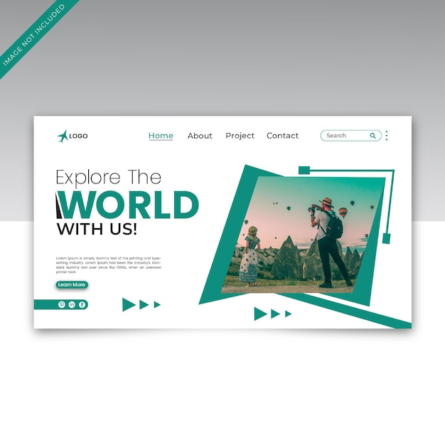 Travel and tourism landing page banner and cover design template