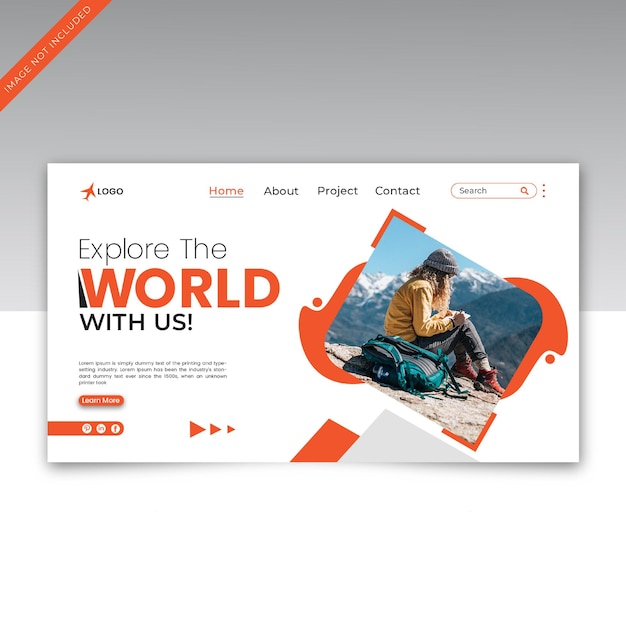 Travel and tourism landing page banner and cover design template