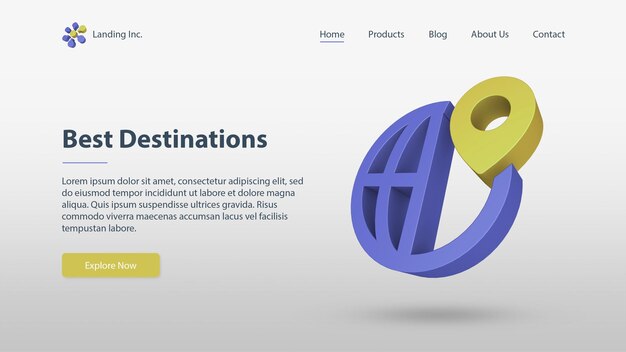 PSD travel and tourism landing page