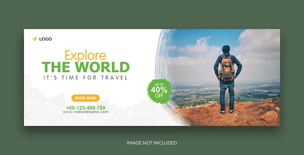 Travel and tourism social media Facebook cover template