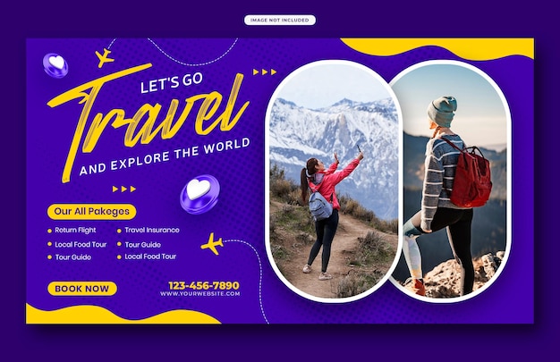 Travel and Tourism Social Media Post template design