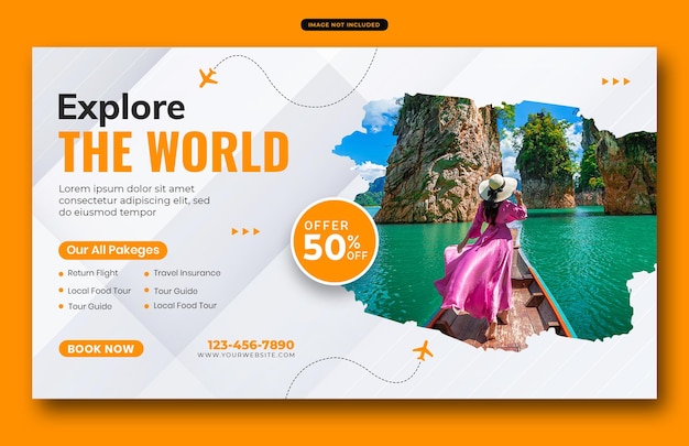 travel and tourism social media post template design