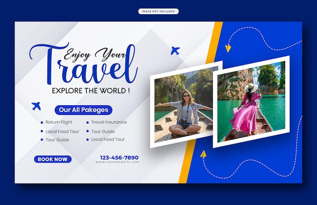 Travel and Tourism Social Media Post template design