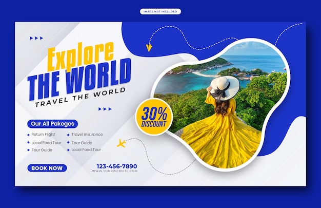 Travel and Tourism Social Media Post template design