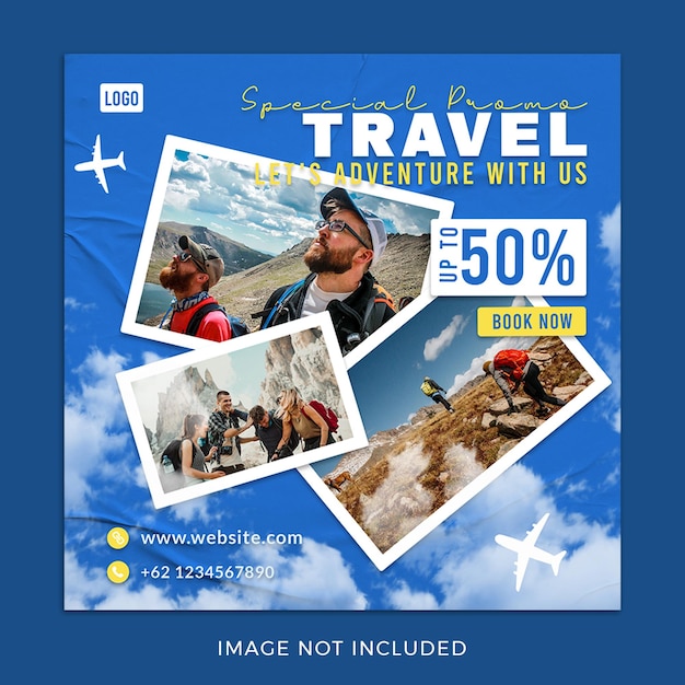 travel tourism social media post template