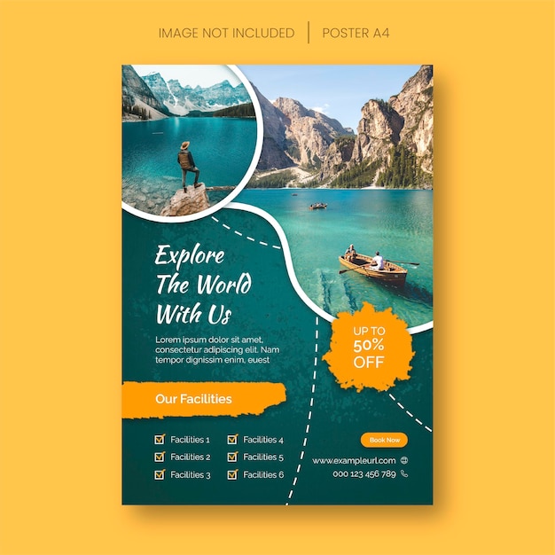 PSD travel and tourism social media poster template 1