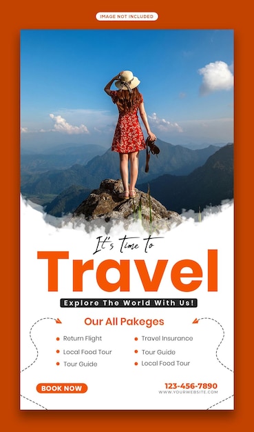 travel and tourism story social media banner or instagram post template design