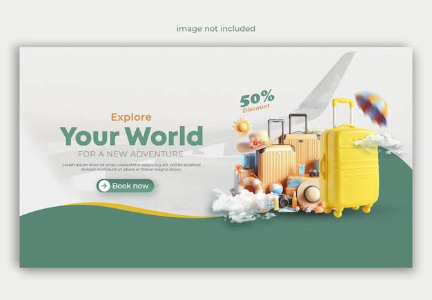 Travel and tourism web banner or background template